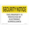 Signmission OSHA Security Sign, 7" Height, 10" Width, Rigid Plastic, Electronic Surveillance, Landscape OS-SN-P-710-L-11533 - alternate 1